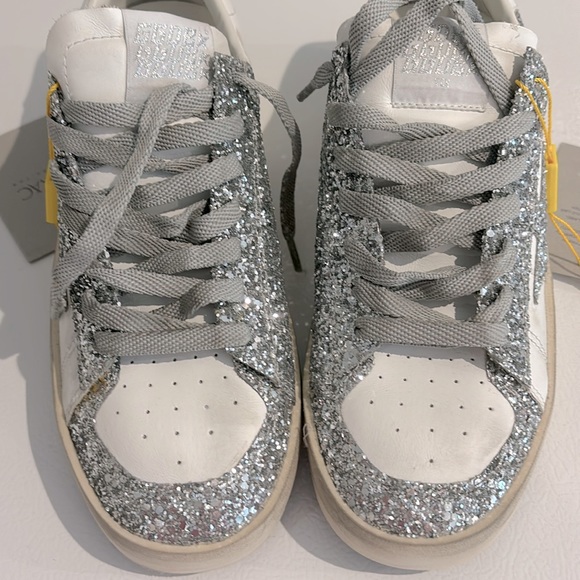 New with tags Golden Goose Women's Stardan white leather and glitter size 40 IT - Picture 9 of 14